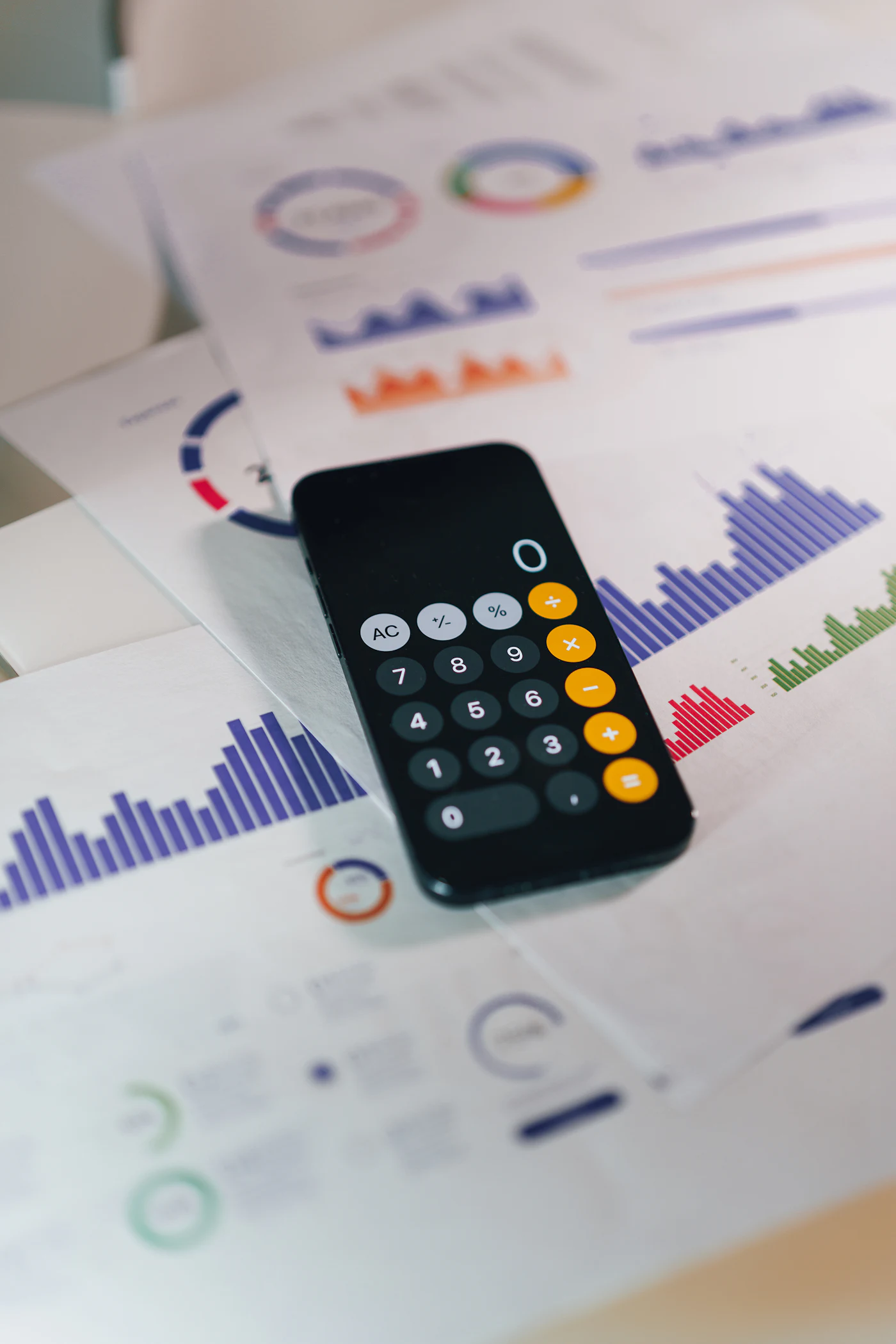 Calculator on printed financial reports